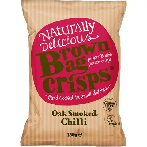 Brown Bag Crisps Oak Smoked Chilli Crisps 150g
