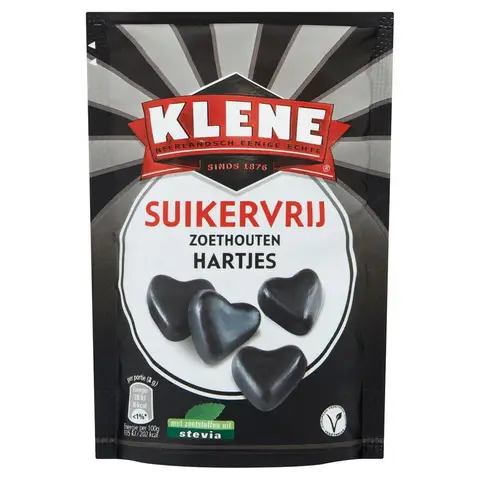 Klene Sugarfree Licorice Hearts 110g