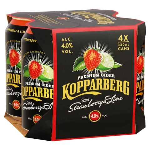 Kopparberg Premium Cider with Strawberry & Lime 4 x 330ml