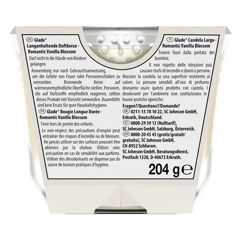 Glade Duftkerze Premium Romantic Vanilla Blossom 204 g