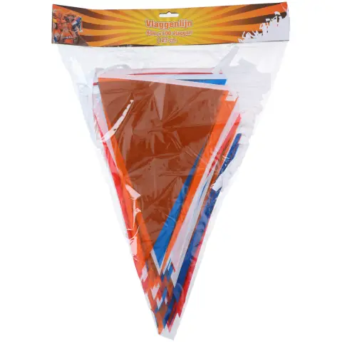 Vlaggenlijn Vlaggetjes Nederlands 40mx100pcs PE Koningsdag sfeer UEFA sfeer