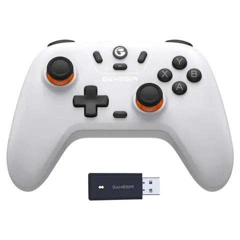 GameSir T4 Nova Lite Domino Manette multi-plateforme avec connectivité tri-mode pour Nintendo Switch/Android/iOS/PC Windows/Steam - Blanc 