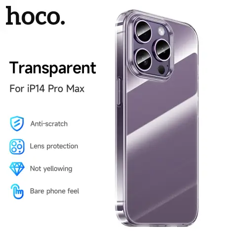 HOCO Light Series Transparent TPU Protective Phone Case - iPhone 14 Pro Max - Purple