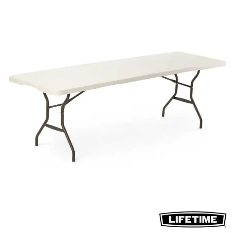 Lifetime 8'x2.5' (244x76 cm) Light Commercial Fold in Half Table (White Granite)