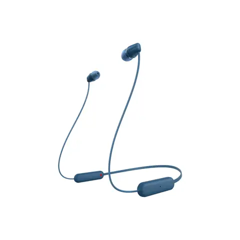 Sony WI-C100 draadloze in-ear oordopjes voor gesprekken en muziek, Bluetooth, blauw