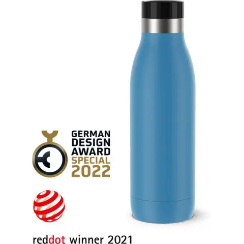 Tefal Stainless Steel Vacuum Flask Portable Large Capacity Travel Mug for Car and Outdoor Use Blue