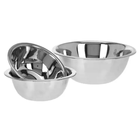 Excellent Houseware Set of 3 Deep Kitchen Bowls Stainless Steel Bowl Silver Color