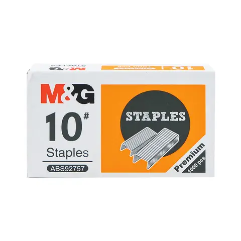 M&G 10# Staples 
1000pcs/box, shrink package