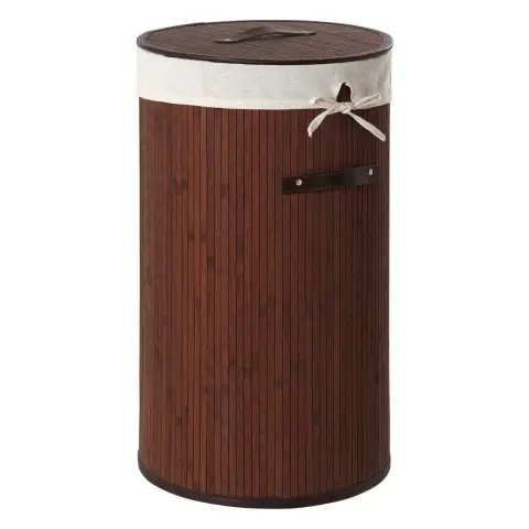 Kankyo Dark Brown Round Laundry Hamper