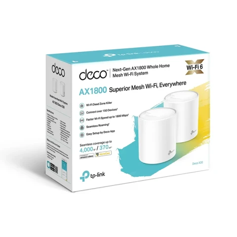 TP-Link Deco X20 2-Pack WiFi Router Mesh System AX1800 2x RJ45 1000Mb/s