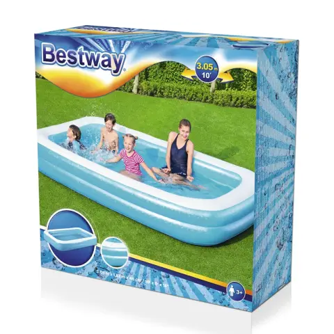 Bestway Rectangular Inflatable Family Pool 10x6x18 Inch