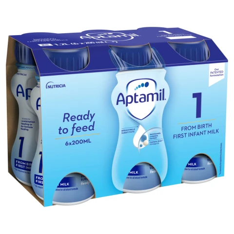 Aptamil Ready To Feed 1 From Birth First Infant Milk 6 X 200ml