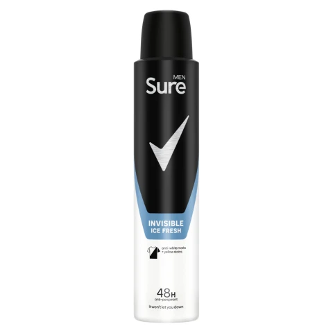 Sure Men  Anti-Perspirant Aerosol Invisible Ice Fresh 200 ml