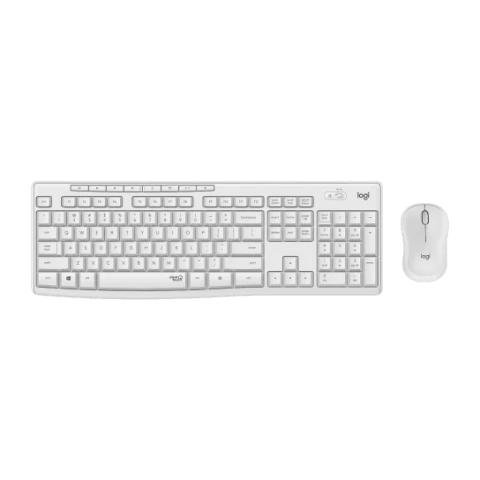 Logitech Wireless Mouse & Keyboard Combo with SilentTouch Technology - White (HK Version)