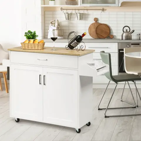 COSTWAY Kitchen trolley Rollable kitchen island Kitchen cabinet Serving trolley