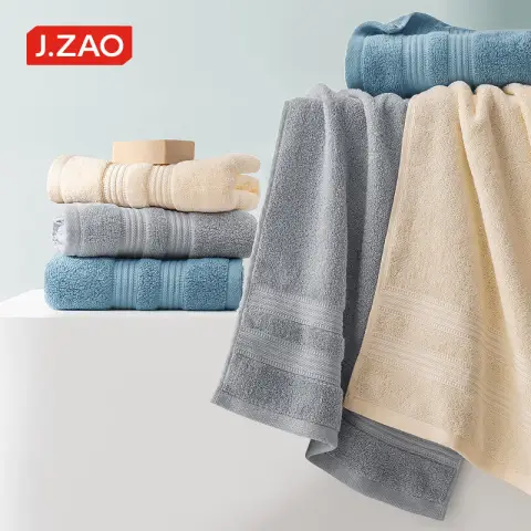 Ochama 3pcs - Antibacterial Cotton Towel Class A Soft & Quick Drying Thickened Men's & Women's Large Face Towel - 90 g