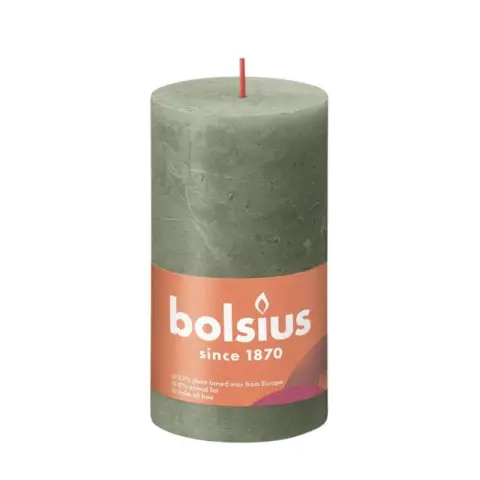 BOLSIUS Rustiek Stompkaars Shine 13 cm Fresh Olive