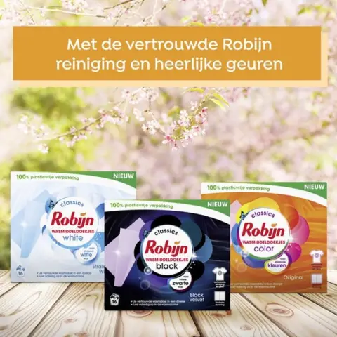 ROBIJN Classics Washing Detergent Wipes Black Velvet 16 washing strips