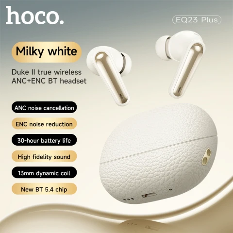 EQ23 Plus Earphones Duke Ⅱ true wireless ANC+ENC BT headset milky white