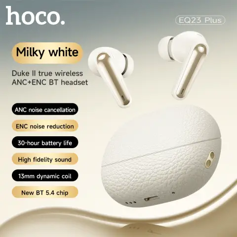 HOCO EQ23 Plus Duke Ⅱ True wireless BT Earphones - Milky White