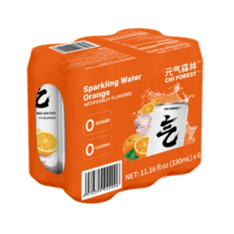 Genki Forest Soda-Sprudelwasser mit Mandarinengeschmack 330ml*6【Nur in Frankreich, Belgien, Luxemburg verkauft】