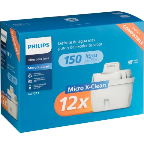 Philips [Geeignet für Brita-Wasserfilter] Micro X-clean Wasserfilterkartuschen 12er-Pack