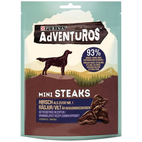 PURINA AdVENTUROS Mini Steaks Hirsch 70 g