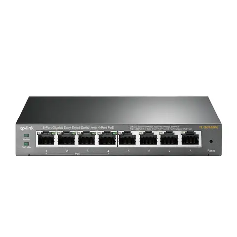 TP-Link TL-SG108PE Managed L2 Gigabit Ethernet (10/100/1000) Power over Ethernet (PoE) Zwart