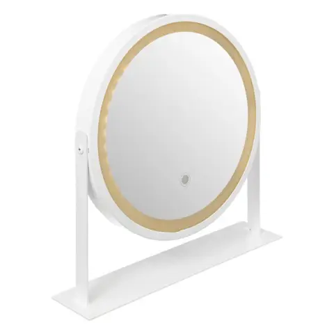 5Five Round White LED Pivoting Mirror