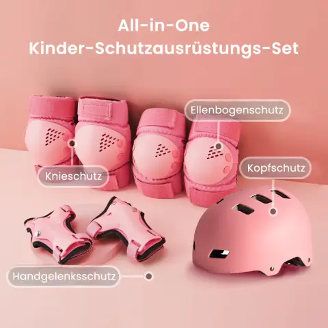 J.Zao 7 stück Helm Schutz Ausrüstung Set Rosa Roller Skating Schutz Ausrüstung kinder Skates