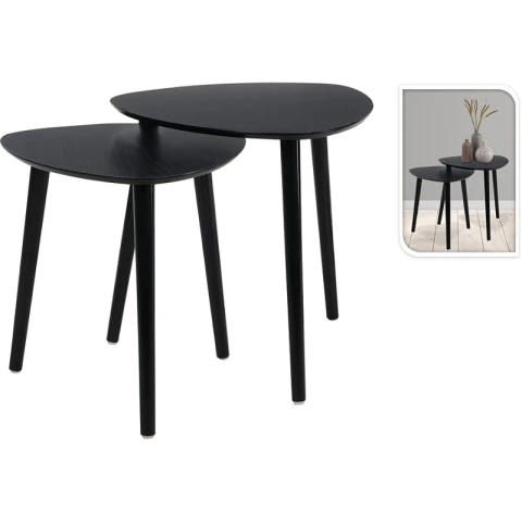 BIJZETTAFEL SET 2STS ZWART