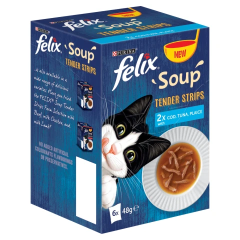 Felix Soup Tender Strips Fish Selection Wet Cat Food 6x48g