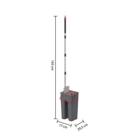 Seau centrifuge + 2 têtes de mop avec seau de 4 L
