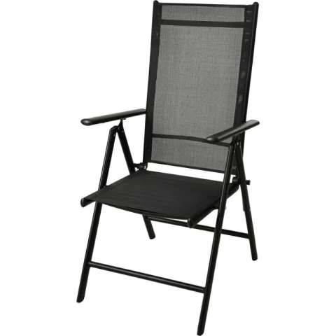 Chaise pliante en aluminium noir mat