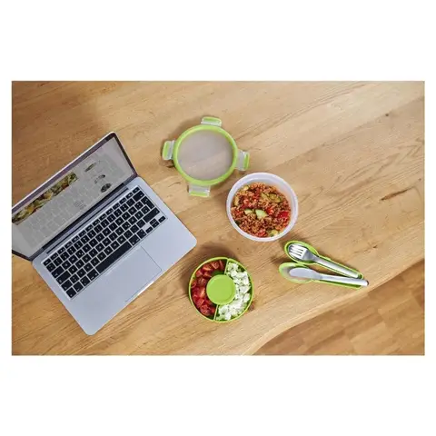 Tefal Clip&Go roestvrij bestekset: mes, vork & lepel met oplaaddoos