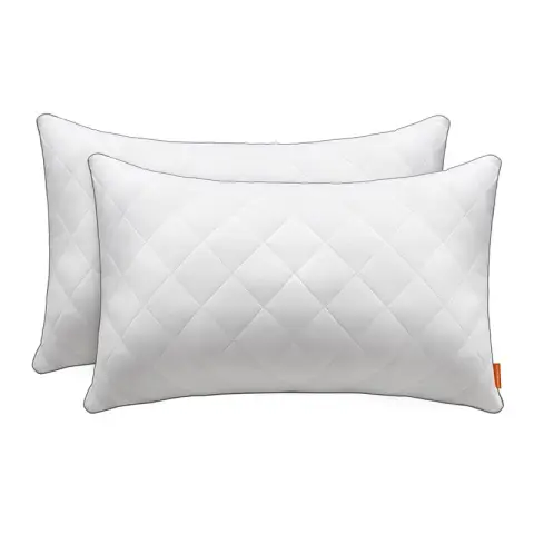 Lot de 2 oreillers de lit - 74 x 48 cm - Blanc nuage
