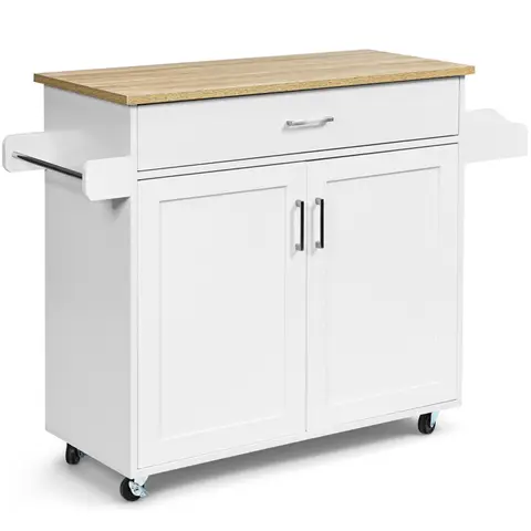 COSTWAY Chariot de cuisine Îlot de cuisine mobile Armoire de cuisine Chariot de service