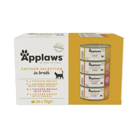 Applaws - Multipack Hühnerbrühe Auswahl - 24x70g /Katzen