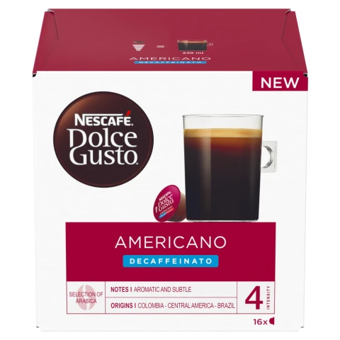 Nescafe Dolce Gusto Americano Decaff Coffee Pods 16 Capsules 128g