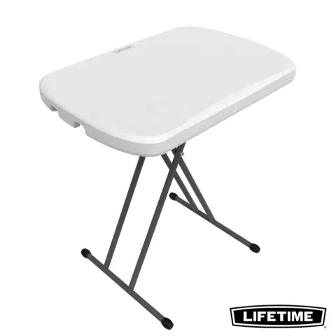Lifetime 26 inch (66 cm) Adjustable Height Personal Table (White Granite)