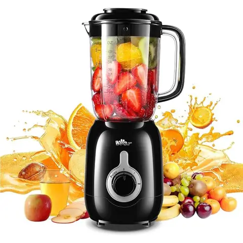 Bear Table Blender LLJ-B12K1 1.2L 500W 2 Speed + Pulse Function 4 Stainless Steel Blades