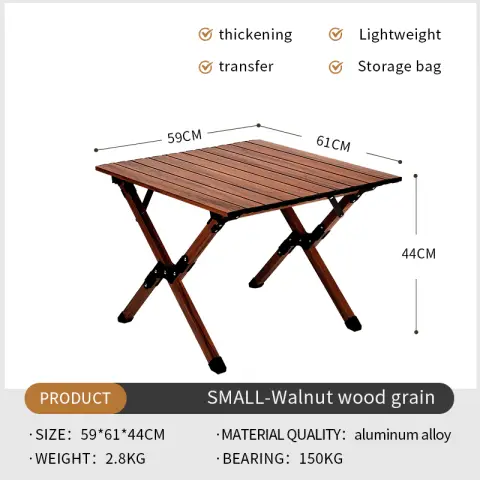 Outdoor folding table Camping table 59cm x 61cm x 44cm Small
