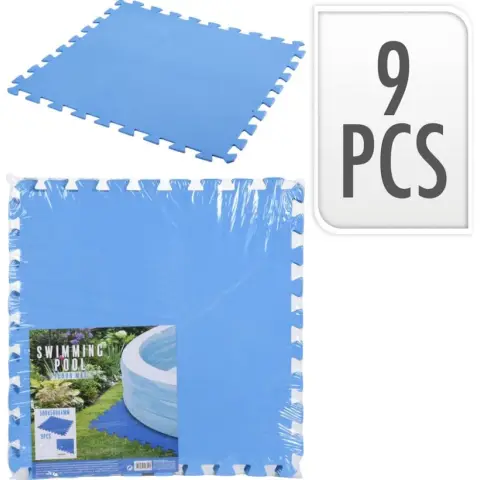 Free and Easy Pool tiles of 9 pieces - 2.25m² - 50 x 50 x 0.4 cm - Blue