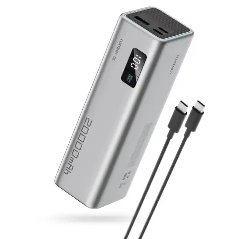 CUKTECH 15 SE Power Bank 20000mAh 65W Laptop Charger, 3-Port USB C Portable Charger PB200 Color: Gray