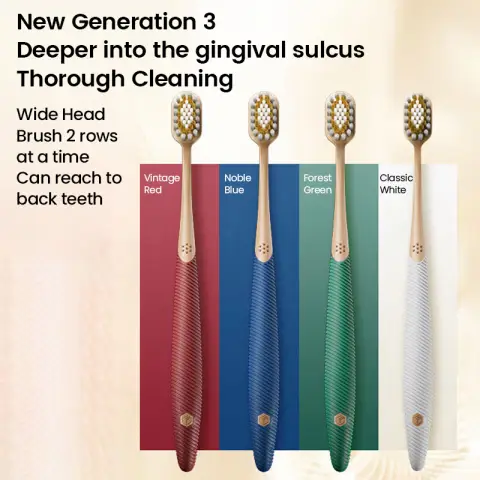 J.Zao Pro Wide Gum Care Toothbrush 4 Count- Wide Head - Relieves Sensitivity - Reduces Bleeding
