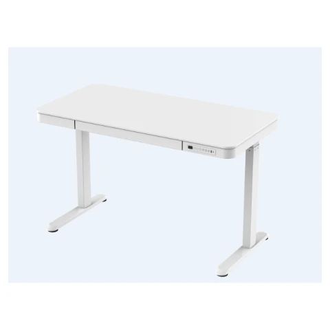 Loctek Sit-Stand Desk - Electric Height Adjustable With Drawer- Wooden Tabletop - 140 x 70 cm - white OCM119-14070-W