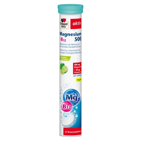 Doppelherz aktiv Magnesium 500 + B12 Brausetabletten 15 Tbl