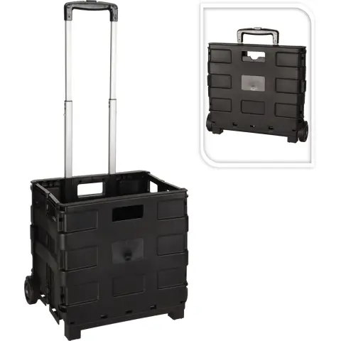 H&S Collection Chariot de collecte H&S en aluminium avec caisse pliante en PP 30 L 38 x 30 x 36 cm