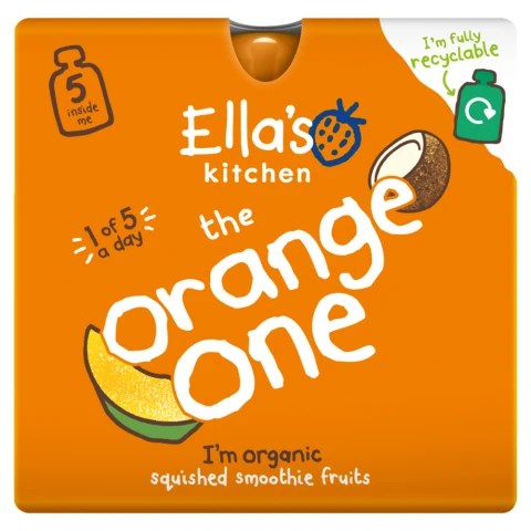 Ella's Kitchen The Orange One Squished Smoothie Fruits 6+ Mouths 5 x 90g
