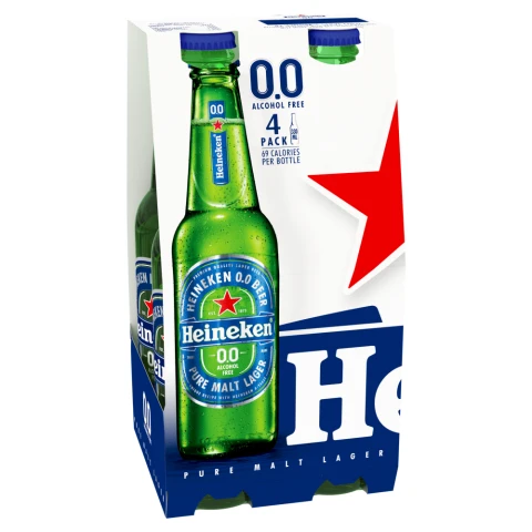 Heineken 0.0% Alcohol Free Pure Malt Lager 4 x 330ml